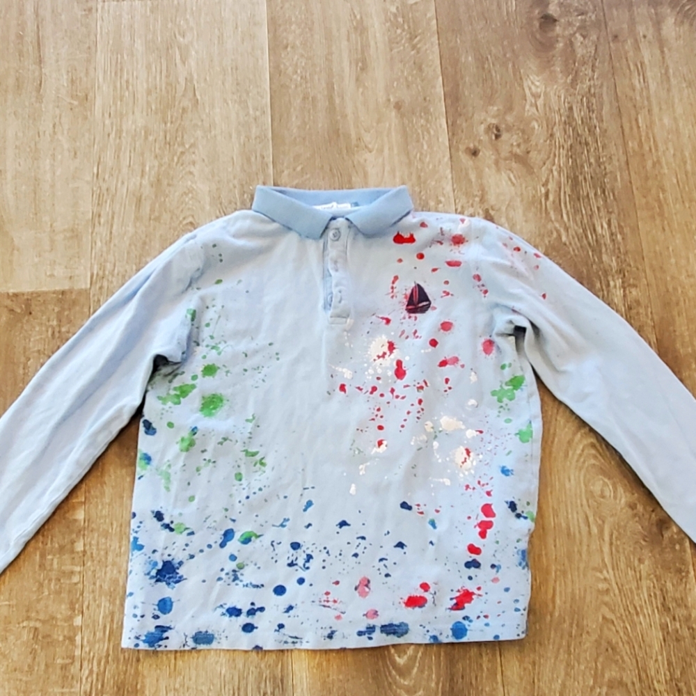 Kidichic Colorful Splatter Long Sleeve Shirt sz 14